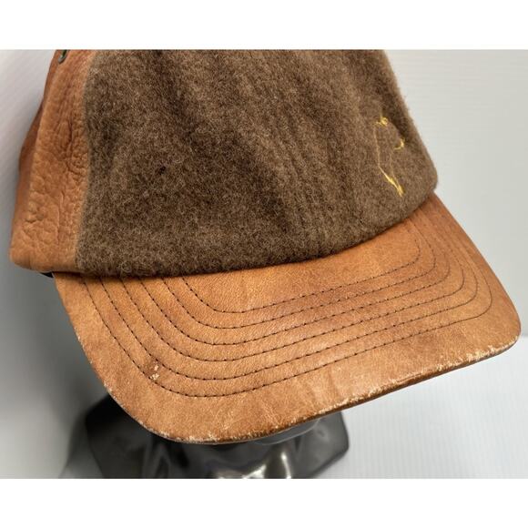 Buffalo Gold Leather and Suede Adjustable Hat Unique See Photos - Picture 2 of 8